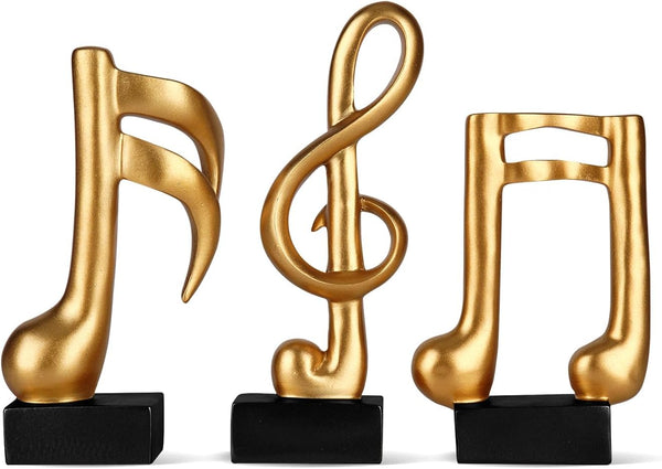 Blltzzz 3 Pcs Music Note Sculptures,Handmade Modern Musical Decoration Table Centerpiece Statue for