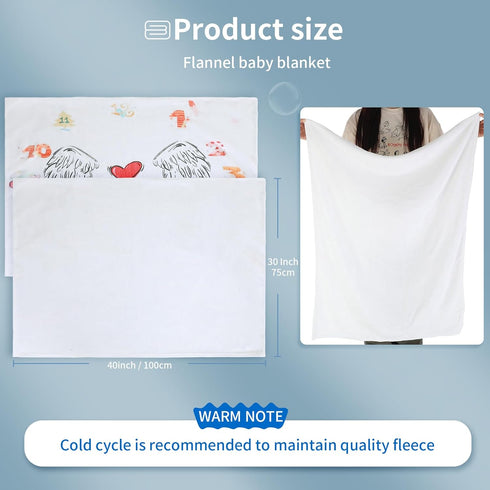 6 (30 40 Inch) Preboun Pcs Sublimation Throw Blanket Thick Plush Blankets Soft Fuzzy Blanket White Blank Blanket