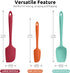 U-Taste Silicone Baking Spatula Set: 600ºF High Heat Resistant, Food Grade Flexible Rubber Kitchen Cooking Mixing Scraper, Food Grade Seamless Utensil for Nonstick Cookware Set of 3 (Multicolors) by U-Taste