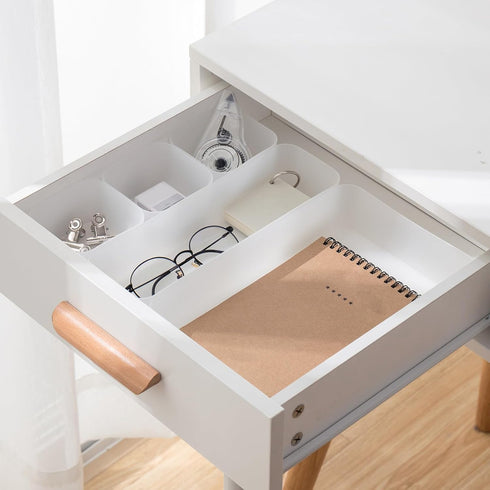 5 Poeland Pcs Drawer Organizer Tray Storage Box for Bedroom Nightstand Drawer Dresser Bathroom Kitchen Drawer, Frosted