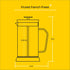 JoyJolt Fluted French Press Coffee and Tea Maker Set, 33.8oz, Stainless Steel, Borosilicate Glass, Portable