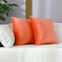 mixeoo Comfy Peach Coral Throw Pillow Covers - Set of 2 Decorative Velvet Cushion Cases for Sofa, 18 x 18 Inch