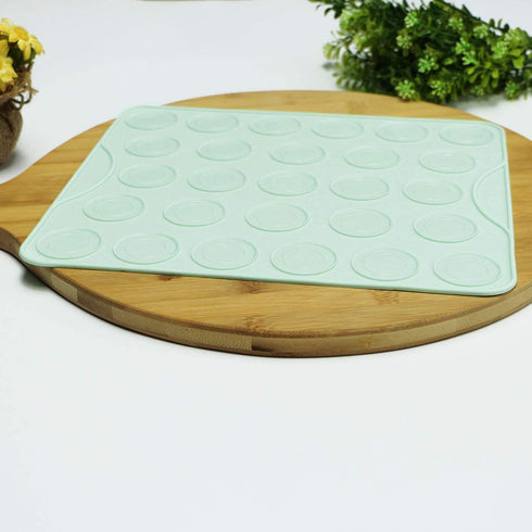 Webake Macaron Silicone Mat Set of 2 - 54-Cavity Baking Mat for Macaroon, Cookie, Pastry Making (Green)