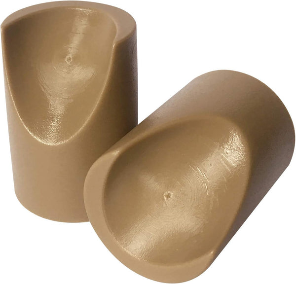 8 Beige Folding Chair V-Tip Stabilizer Caps, 7/8 Inch ID - Heavy