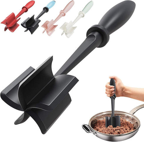 Upgrade Meat Chopper, Heat Resistant Nylon Hamburger Masher for Ground Beef, Non Stick Mix and Chop Tool