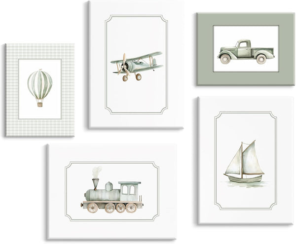 Lwoztra Sage Green Nursery Wall Art Boys Room Canvas Poster Kids Wall Decor