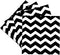 3dRose cst_179670_3 Set of 4 Ceramic Tile Coasters - Black and White Chevron Zig Zag Pattern