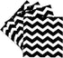 3dRose cst_179670_3 Set of 4 Ceramic Tile Coasters - Black and White Chevron Zig Zag Pattern