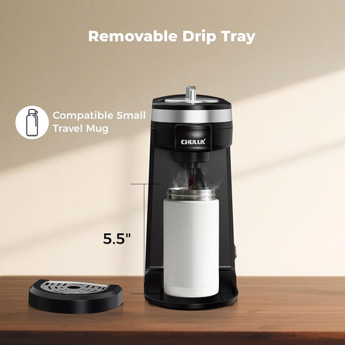Compact CHULUX Single Serve Coffee Maker - Perfect for Small Spaces