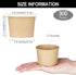 300 Packs 5 Frozen Ruisita Paper Ice Cream Cups Ounce Disposable Soup Bowls Brown Dessert Bowls for Hot or Cold Food