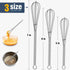 Small Stainless Steel Whisk, Mini Wire Whisk Set of 3, 5in, 6in & 7in for Whisking, Beating, Mixing