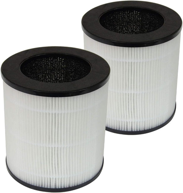 PUREBURG 2-Pack Replacement True HEPA Filter Set for QUIETPURE KJFC15 Whisper Air Purifier, H13 3-Stage Filtration