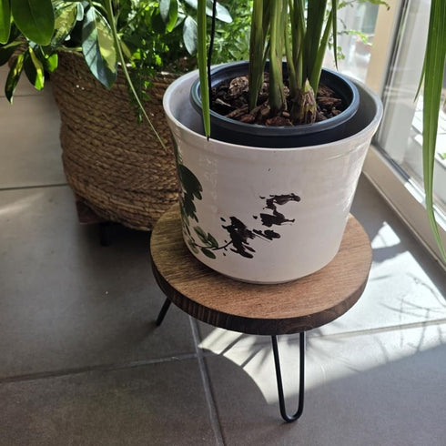 10'' 5-12 Inch Wood Plant Stand Indoor Outdoor, Wooden Planter Stands Fit Pot, Plant Stool Flower Pot Stand Gardening
