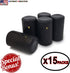 Quadra Bottles 8.5 Oz - 15 Sets of Premium Glass Square Bottles with Leak Proof Airtight Caps, Black
