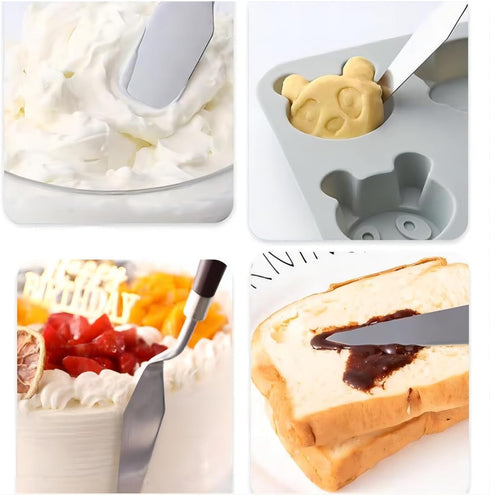 Cake Cream Spatula 5 Pieces, Stainless Steel Cake Apatula with Frosting Icing Decorating Knife