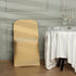 1 Set Efavormart Champagne Spandex Stretch Folding Chair Covers for Party Dining Chairs W/Metallic Glittering Back