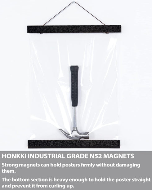 HONKKI Magnetic Poster Hanger Frame for 8x12 8x10 8x8 Movie Music Posters, Black Wood Picture Frames