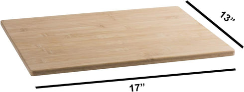 Hammont 17x 13x 0.5 (2 Pack) Bamboo Cutting Boards - Premium Wood Cutting Board with Juice Grooves, Durable Wooden
