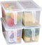 MineDecor Plastic Storage Containers, Square Food Storage Organizer with Lids for Fruits, Vegetables, Meat, Eggs (Set