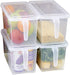 MineDecor Plastic Storage Containers, Square Food Storage Organizer with Lids for Fruits, Vegetables, Meat, Eggs (Set