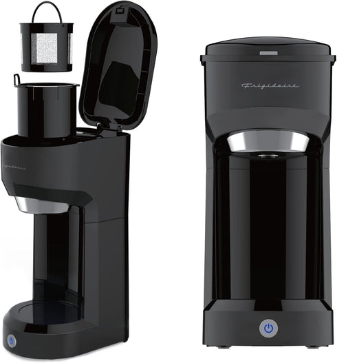Frigidaire ECMK088-BLACK Retro Single Serve Coffee Maker, 300ml, BLACK