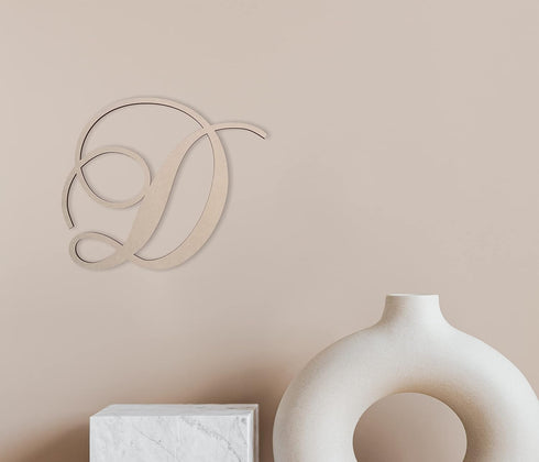 Jess and Jessica Cursive Wooden Letter D for Front Door, Above Crib, Nursery Decor