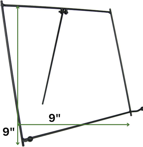 Black Metal Tabletop Easels Ideal for Books, Plaques, Framed Pictures, Photos, Cookbooks, 9"H - Set of 3 Display Stands