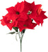 Juvale 4 Pack Artificial Poinsettias Christmas Flowers - Lifelike Red for Holiday Decor and Floral Arrangements