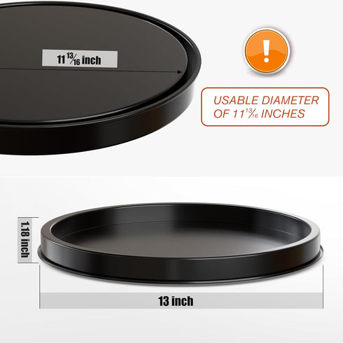 HGF Black Round Decorative Tray, 13 Inch Metal Iron Serving Tray for Coffee Table, Kitchen Sink Organizer, Dining