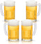 COKTIK 4 Pack Heavy Large Beer Glasses with Handle, 20 Ounce Classic Beer Mug Glasses Set