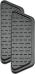Crystala Filters Non-slip Cuttable Fridge Water Dispenser Drip Tray, 2 Pack (Rectangular, Black)