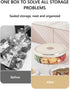 Tremeals 5-Compartment Round Spice Organizer Box with Lid Clear Seasoning Container for Kitchen BPA-Free Food Grade