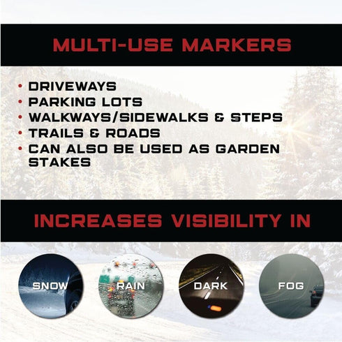 Pack 25 48 inches, 5/16 inch The ROP Shop of Driveway Markers, Rods, Stakes, Snow Poles, Orange Reflective Fiberglass