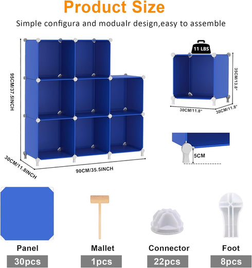 8 Closet AWTATOS Cube Storage Organizer, Cube Organizers and Storage Shelves, DIY Stackable Bookshelf for Bedroom