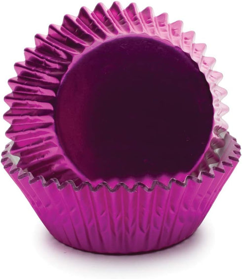 Fox Run Hot Pink Foil Muffin and Cupcake Liners, Set of 32 Standard Size Wrappers