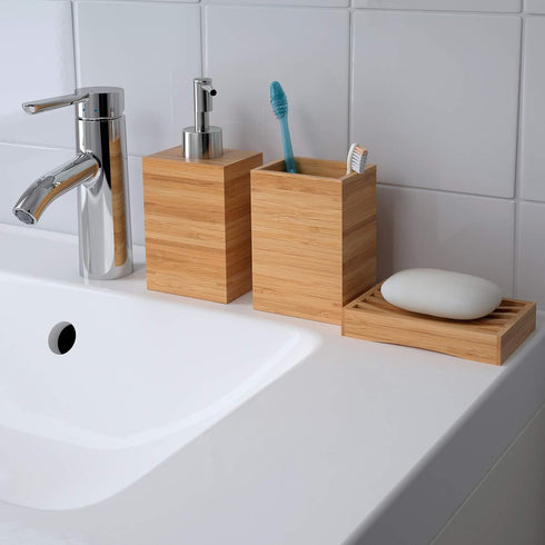 IKEA NEW DRAGAN Bamboo Toothbrush Holder