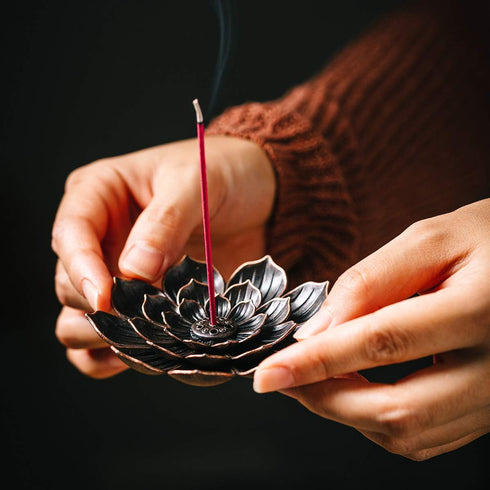 2 Pack Brass Lotus Incense Burner, Incense Holder for Sticks