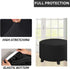 GAMUKAI 20"-23" Stretch Ottoman Slipcover Round Furniture Protector Fits Dia, for Footrests, Storage Ottomans & Folding
