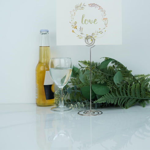 Place Card Holders, 10pcs 8.6" Tall Table Number Holders for Weddings, Office Desk, Silver