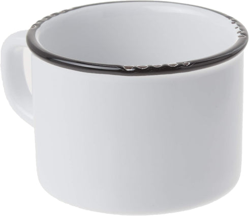Abbott Collection Enamel Look Stoneware Cappuccino Mug, 27-ENAMEL/CAP WHT, White