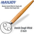 Danish Dough Whisk, Wooden Bread Whisk with Stainless Steel Dough Hook for Sourdough Bread Making