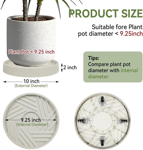UoeRing 10 Inch $9.9 Plant Caddy with Hidden Wheels Heavy Duty Rolling Plant Stand, Indoor Outdoor Plant Saucer Tray