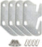 Bitray Wood Bed Plates, 4pcs Wood Bed Rail Hook Plates for Bed Frame Bracket Headboard Footboard Replacement