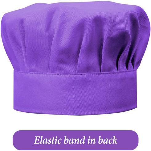 Kids Adjustable Apron and Chef Hat Set, Cute Kitchen Apron for Cooking, Baking, and Painting (6-12 Year, Purple)