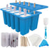 Homemade Popsicle Molds: Silicone Maker with 50 Sticks, Bags, and Recipes (Blue)