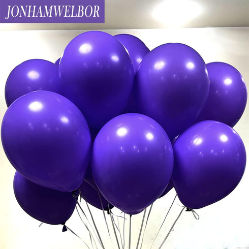 Jonhamwelbor Dark Purple Balloons 12 inch, 100 Pack Deep Royal Purple Latex Balloons for Party Decorations
