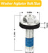 Washer Agitator Bolt Compatible with Whirlpool, WP358237, 285009, AP6008726, with Rubber Gasket Replacement