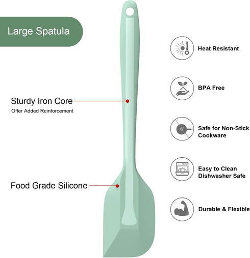 Silicone Spatula Set, Premium Heat Resistant Spatulas, 2 Small & 2 Large Flexible Scrapers for Baking and Cooking