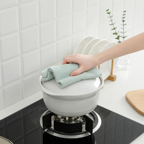 QAJ 12 Pack Set, 100% 16 25 inche 13 13inche Kitchen Towels and Dishcloths Cotton Soft and Absorbent Kitchen Towels x