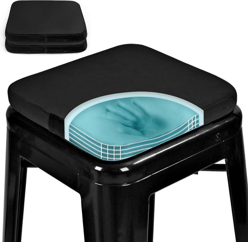 SINOSSO Magnetic Memory Foam Metal Stool Cushions Set of 2, Luxury Velvet